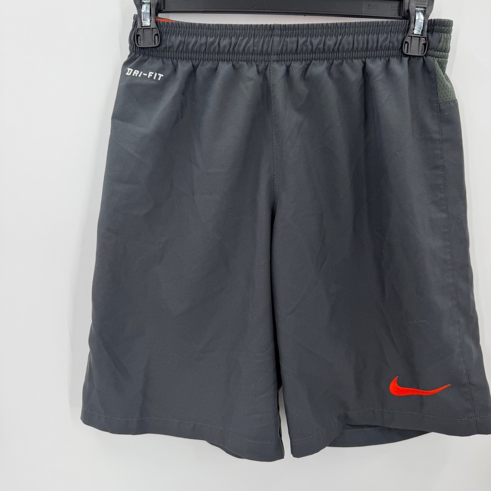 Nike Shorts Dri-Fit Athletic Basketball boys Size S Gray Orange